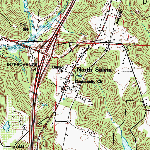 Topographic Map of North Salem Post Office (historical), OH