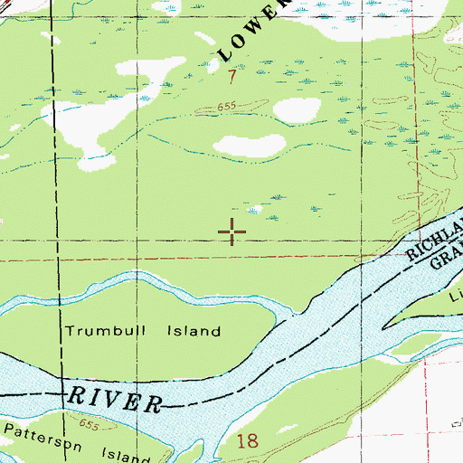 Topographic Map of Richwood Bottoms State Natural Area, WI