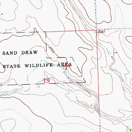 Topographic Map of Sand Creek Dam, CO