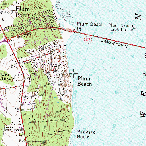 Topographic Map of Plum Beach, RI