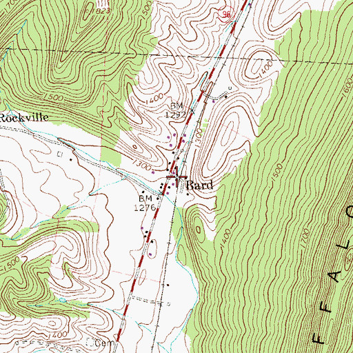 Topographic Map of Bard, PA