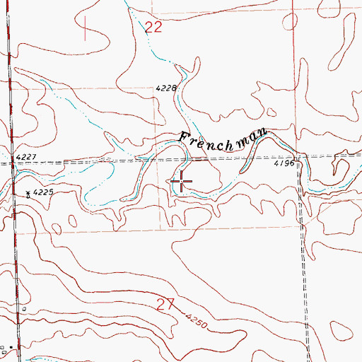 Topographic Map of Wendell Goff Reservoir, CO