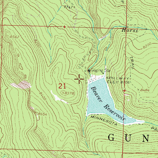 Topographic Map of Beaver Dam, CO