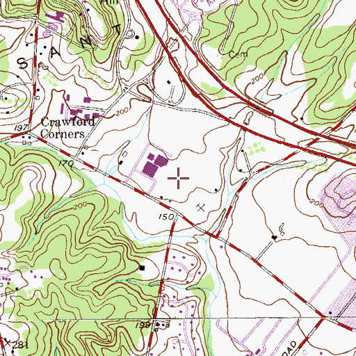Topographic Map of Holmdel High School, NJ