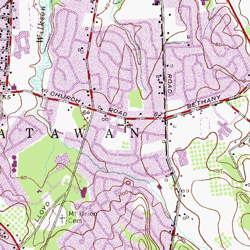 Topographic Map of Strathmore Elementary School, NJ