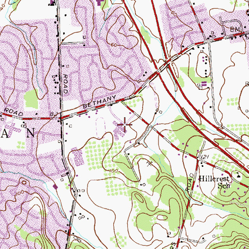 Topographic Map of Saint Benedict School, NJ