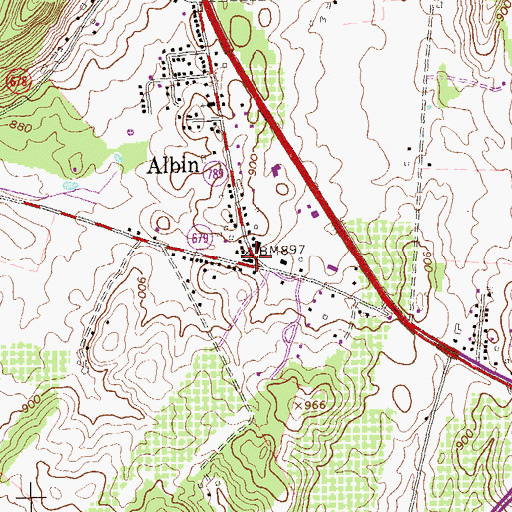 Topographic Map of Bryarly School (historical), VA