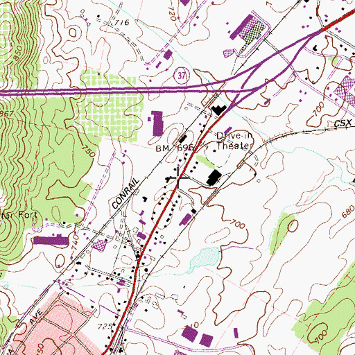 Topographic Map of Valley School (historical), VA