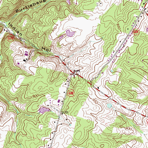Topographic Map of Yeakleys School (historical), VA