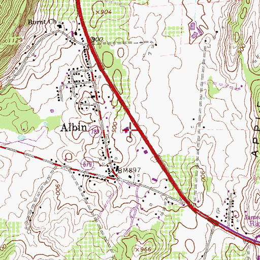 Topographic Map of Bethel Evangelical Lutheran Church, VA