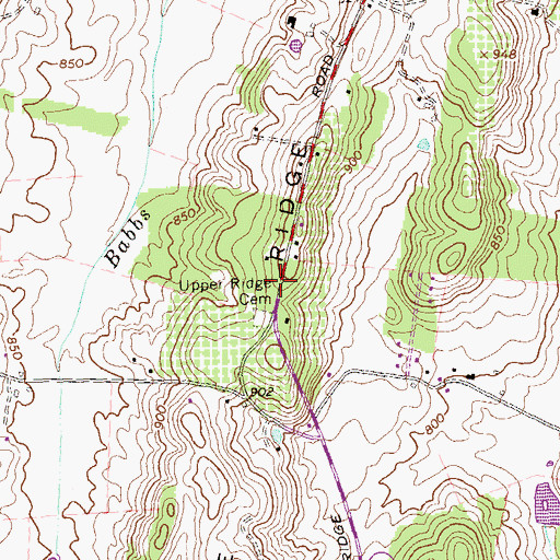 Topographic Map of Upper Ridge Quaker Meeting House (historical), VA