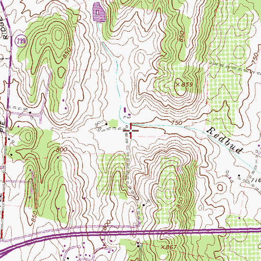 Topographic Map of Glengary, VA