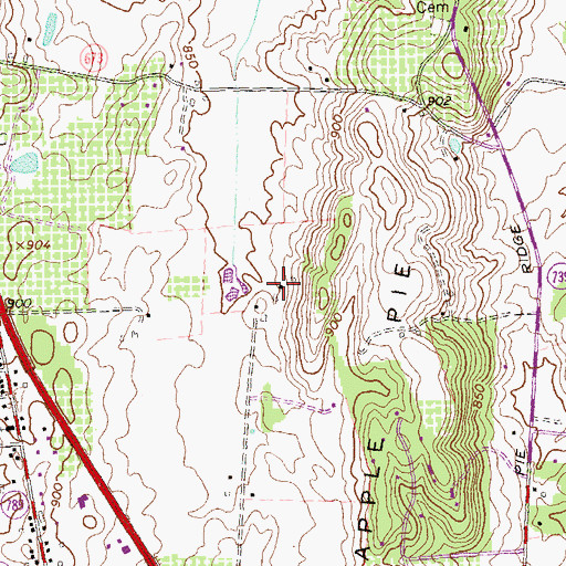 Topographic Map of Long Green Building, VA