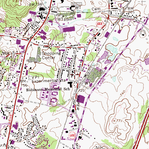 Topographic Map of Winchester Church of the Brethren, VA