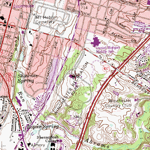 Topographic Map of War Memorial Building, VA
