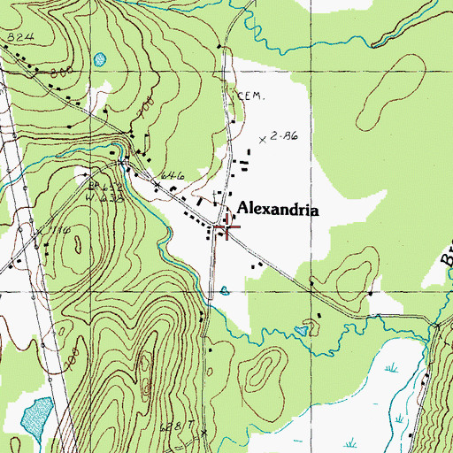 Topographic Map of Alexandria, NH