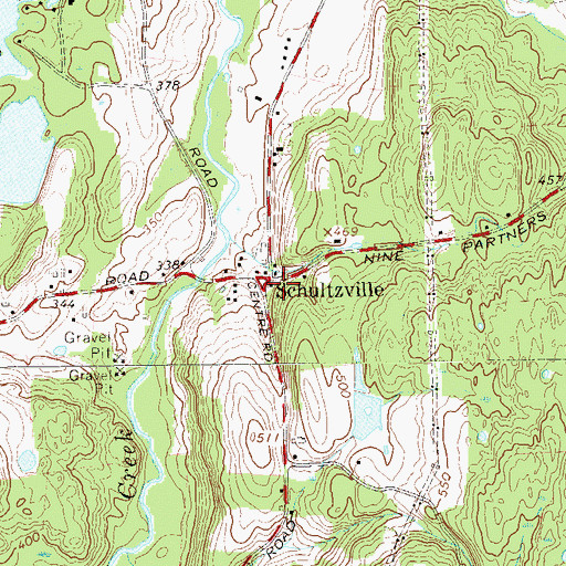 Topographic Map of Schultzville, NY