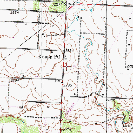 Topographic Map of Knapp, TX