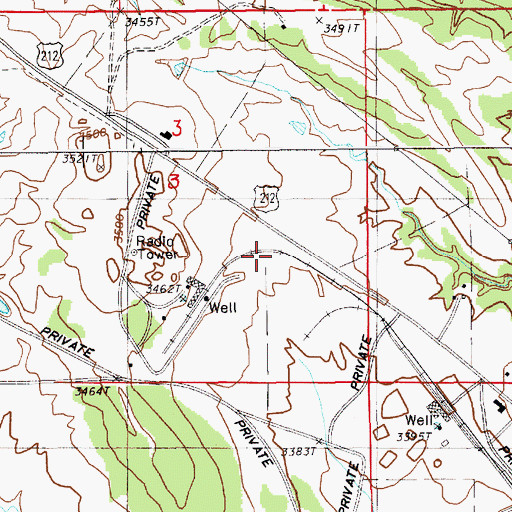 Topographic Map of Bentonite Spur, WY
