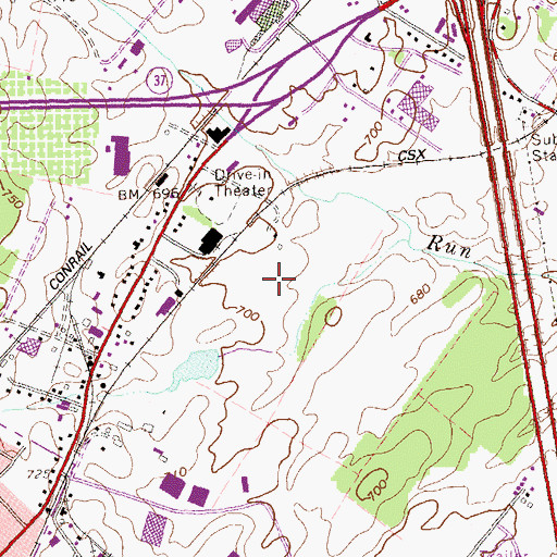 Topographic Map of Fort Collier Industrial Estates, VA