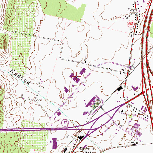 Topographic Map of Stonewall Industrial Park, VA