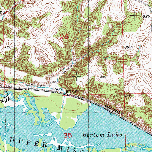 Topographic Map of Cassville Bluffs State Natural Area, WI