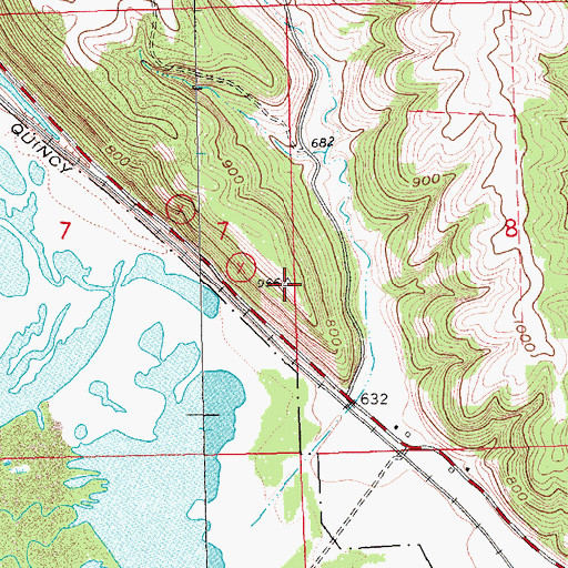 Topographic Map of Gasner Hollow Prairie State Natural Area, WI