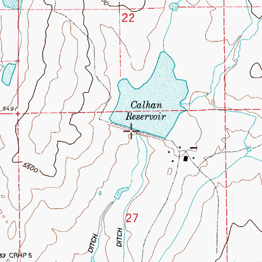 Topographic Map of Calahan Dam, CO