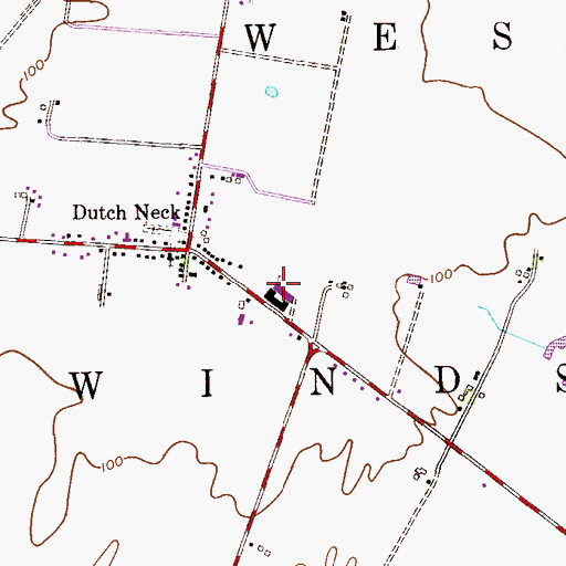 Topographic Map of Dutch Neck Elementary School, NJ