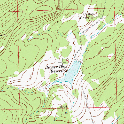 Topographic Map of Beaver-Huffington Dam, CO