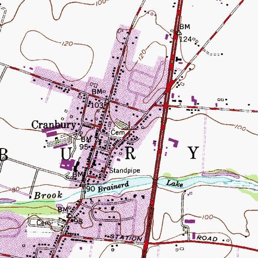 Topographic Map of Westminster Cemetery, NJ