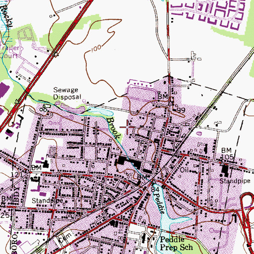 Topographic Map of Mount Olivet Baptist Church, NJ