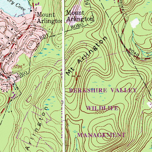 Topographic Map of Mount Arlington, NJ