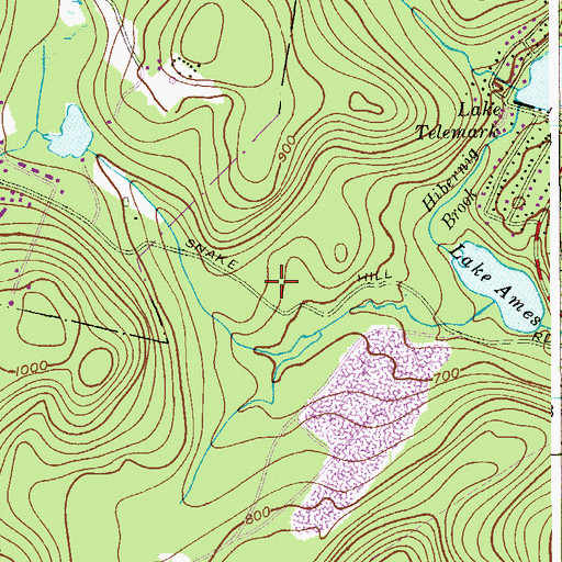 Topographic Map of Lake Ames, NJ
