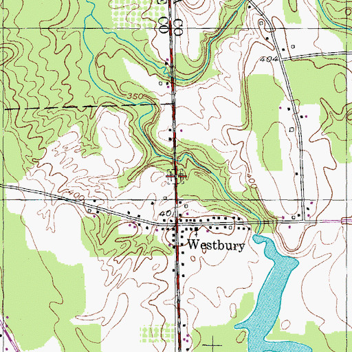 Topographic Map of Westbury Cemetery, NY
