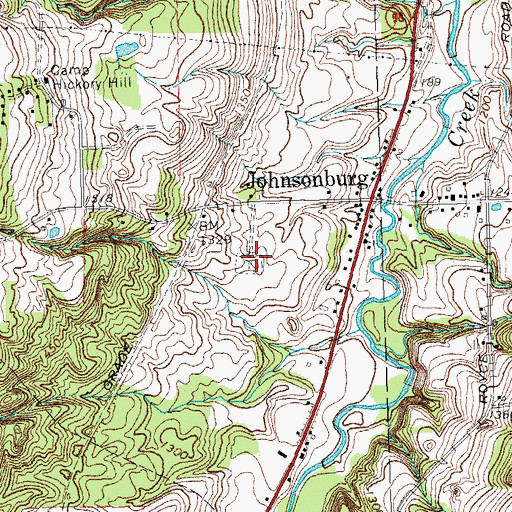 Topographic Map of Johnsonburg Cemetery, NY