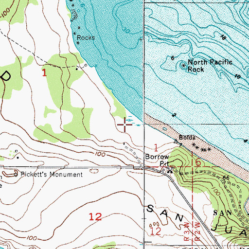 Topographic Map of Old Town Lagoon, WA