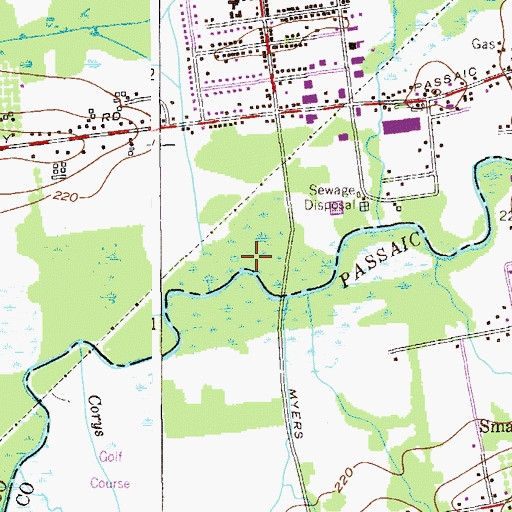 Topographic Map of Passaic River County Park, NJ