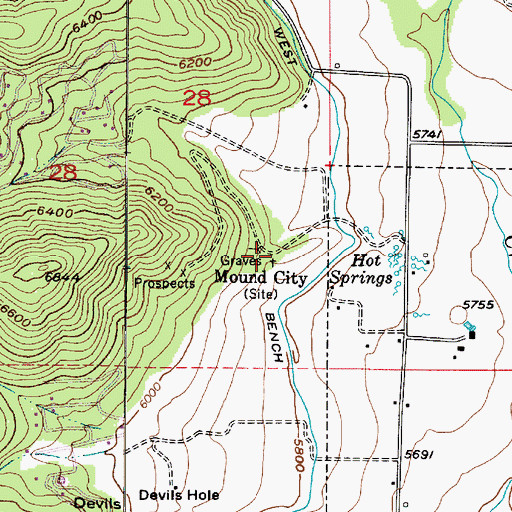 Topographic Map of Mound City Cemetery, UT