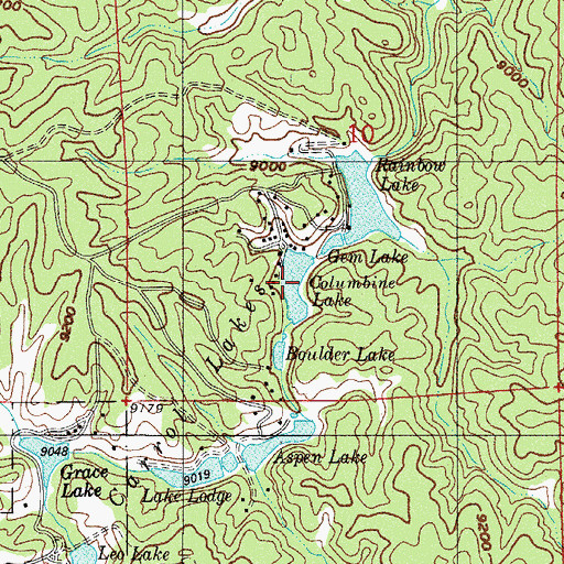 Topographic Map of Columbine Lake, CO