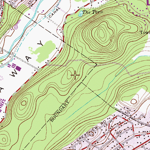 Topographic Map of Tourne County Park, NJ
