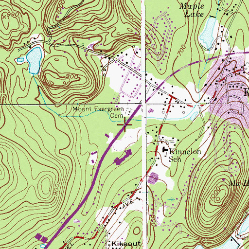 Topographic Map of Silas Condict County Park, NJ