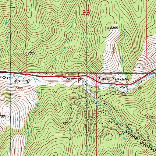 Topographic Map of Willie Watson Canyon, NM