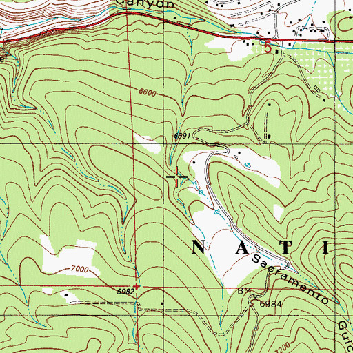 Topographic Map of Sacramento Gulch, NM