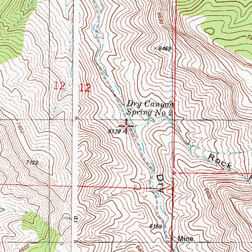 Topographic Map of Rock House Canyon, NM