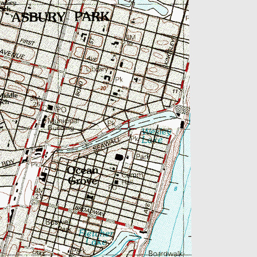 Topographic Map of Wesley Lake, NJ