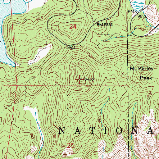Topographic Map of Knights Peak, CO