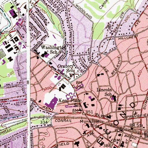 Topographic Map of Oratory Preparatory School, NJ