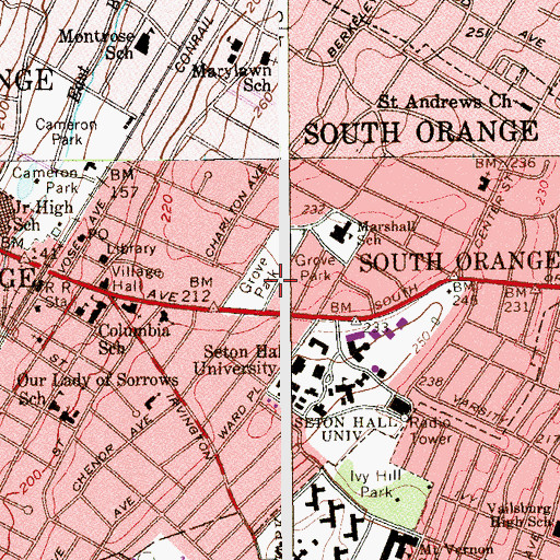 Topographic Map of Grove Park, NJ