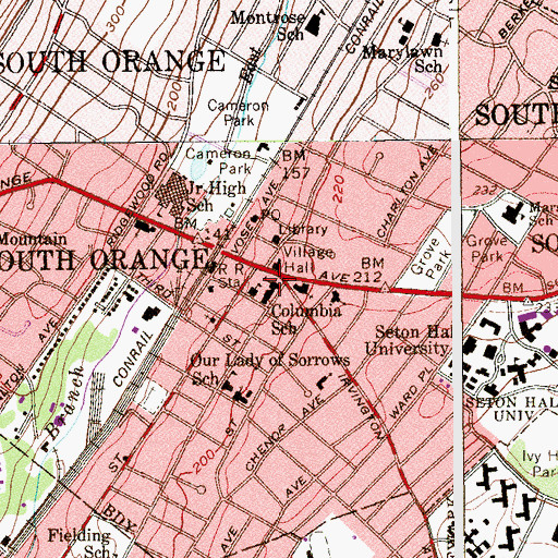 Topographic Map of Columbia School, NJ